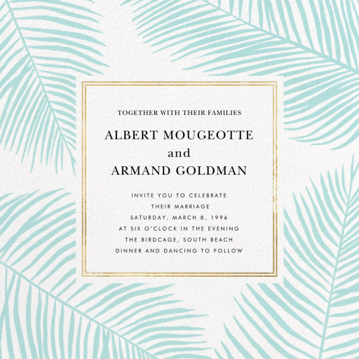 Palmier III (Invitation) - Wedding Invitation by Paperless Post