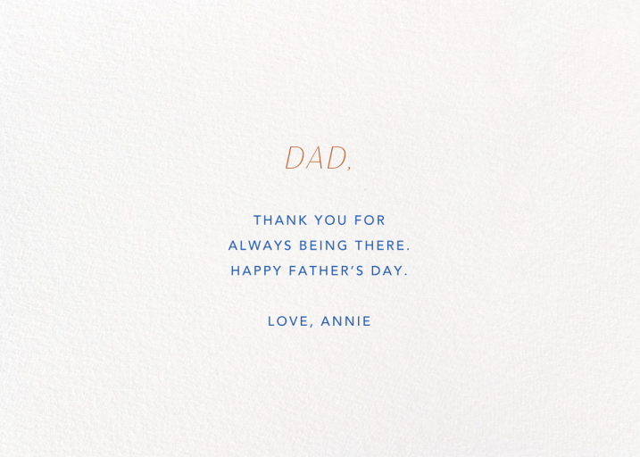 Tummy Time (Nicholas John Frith) - Father's Day Card by Red Cap Cards - Back