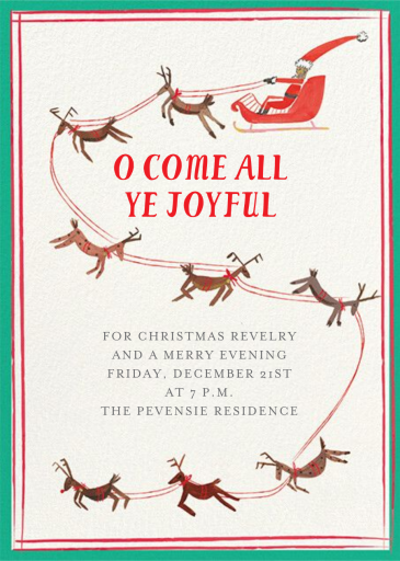 S is for Santa - Holiday Party Invitation by Mr. Boddington's Studio