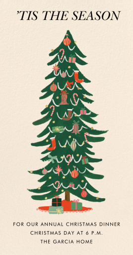 Illustrated Tree Christmas Invitation