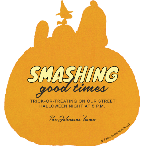 Peanuts Pumpkin Halloween Invitation - Back