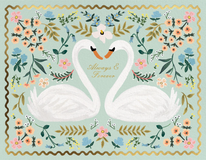 Always and Forever Swans - Congratulations Card by Rifle Paper Co.