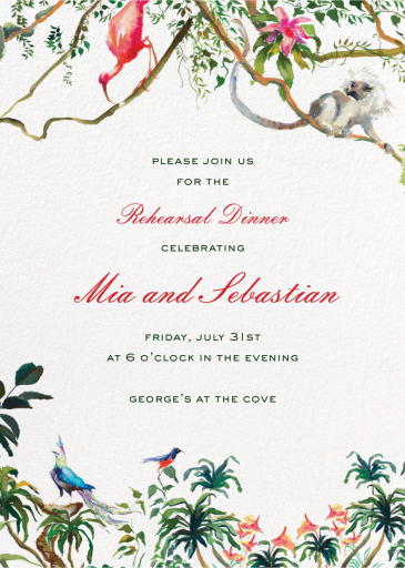 Watercolor Jungle (Inslee Fariss) - Wedding Weekend Invitation by Dogwood Hill