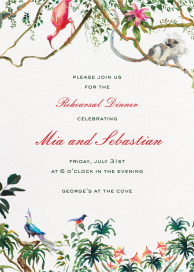 Watercolor Jungle (Inslee Fariss) - Rehearsal Dinner Invitation by Dogwood Hill