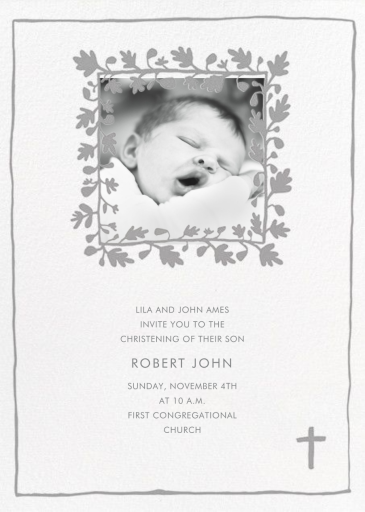 Ficus Photo (Invitation) - Baptism & Christening Invitation by Linda and Harriett