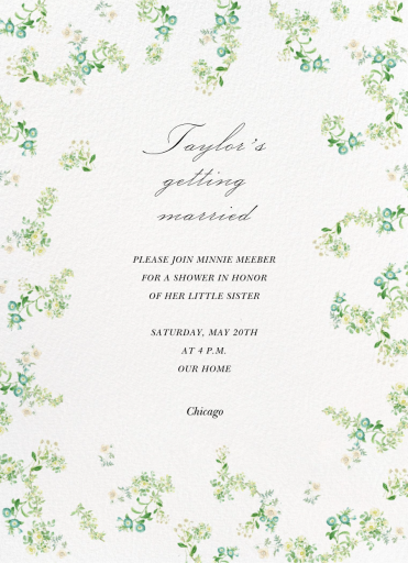 Antique Florals - Bridal Shower Invitation by  Monique Lhuillier