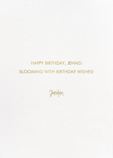 Hydrangea Bouquet - Birthday Card by 2021 Co. - Back