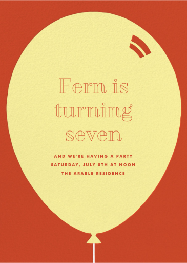 Red Balloon - Birthday Invitation by Paperless Post