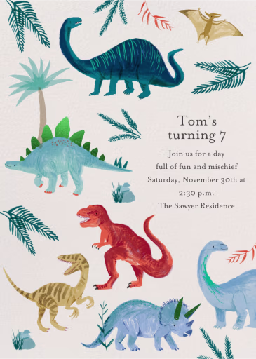 Triassic Dinosaur - Birthday Invitation by Meri Meri
