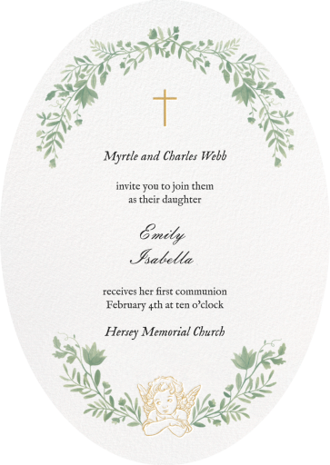 Graceful Garland - First Communion Invitation by Paperless Post