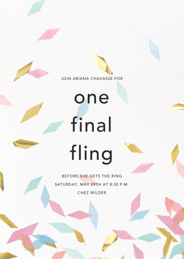 Flutter - Bachelorette Party Invitation by CONFETTISYSTEM