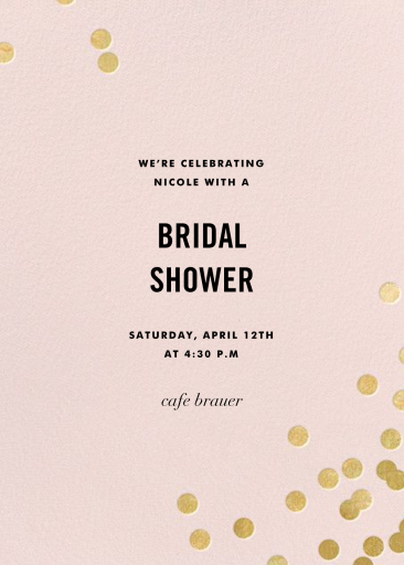 Confeti (alto) - Invitación para despedida de soltera de kate spade new york