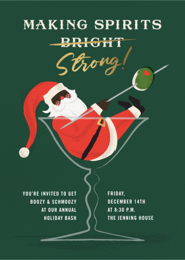 Santa Martini - Holiday Party Invitation by Cheree Berry Paper & Design