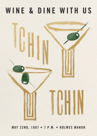Modern Martini - Fall Party Invitation by Phthalo Ruth