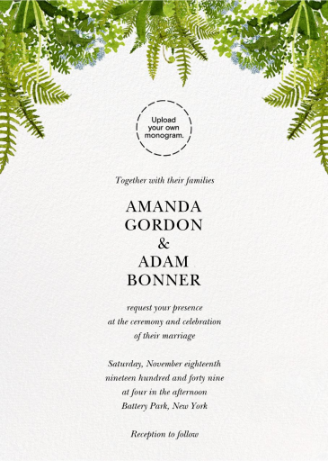 Tropical Ferns - Wedding Invitation by Felix Doolittle