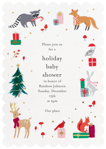 Christmas Critters - Baby Shower Invitation by Meri Meri
