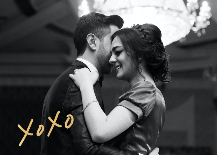 With Hugs and Kisses (Double-Sided) - Thank You Card by Linda and Harriett