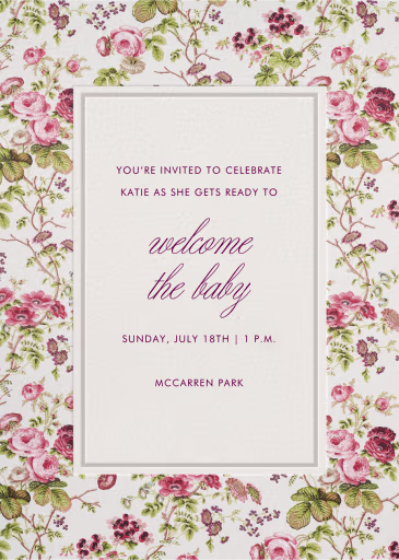 Trellis Bloom - Baby Shower Invitation by Schumacher