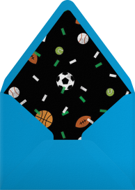 Sobre para invitación con diseño minimalista de partido de fútbol