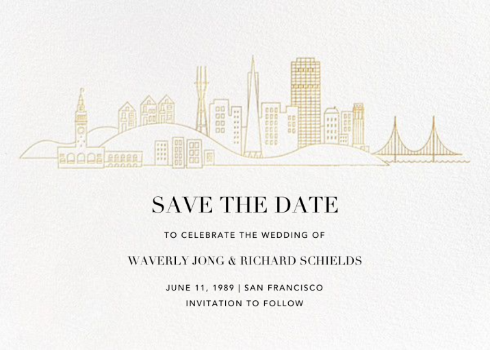 City Skyline View - Save the Date by Paperless Post