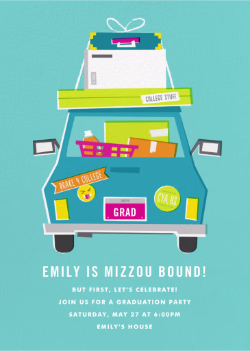 Road to College - Graduation Party Invitation by Cheree Berry Paper & Design