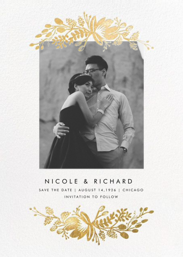 Floral Silhouette (Portrait Photo Save the Date) by Rifle Paper Co.