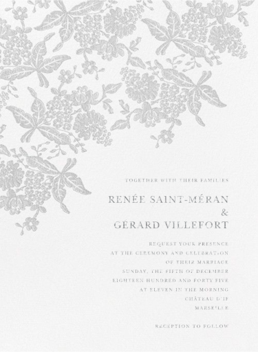 Hydrangea Lace II - Wedding Invitation by Oscar de la Renta