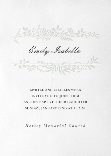 Good Vines - Baptism & Christening Invitation by Paperless Post