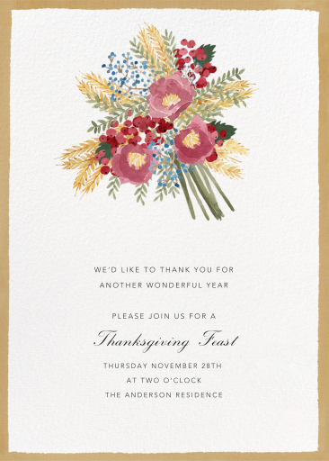 Harvest Bouquet (Invite) - Thanksgiving Invitation by Paperless Post