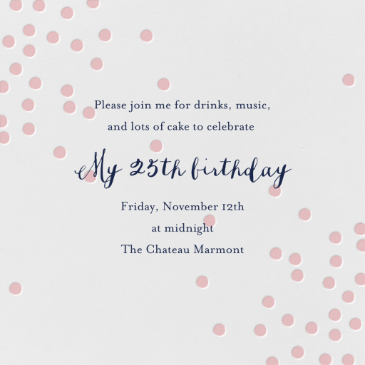 Pink Dots - Party Invitation by Linda and Harriett