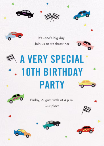 Race Car Pit Crew - Birthday Invitation by Paper Source