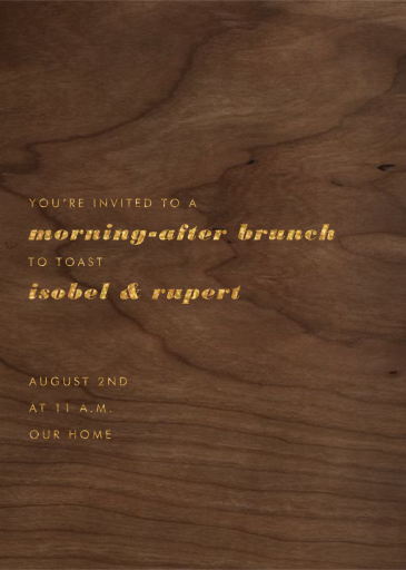 Wood Grain Dark - Rehearsal Dinner Invitation by Paperless Post