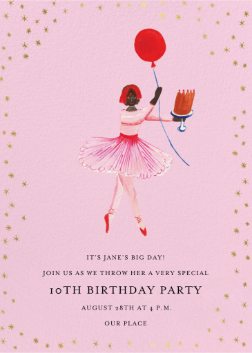 Ballerina En Relevé - Birthday Invitation by Mr. Boddington's Studio