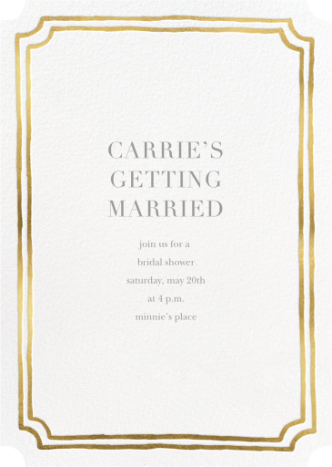 Double Border Indented Corners - Bridal Shower Invitation by Sugar Paper