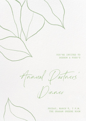 Magnolia Leaves - Business Dinner Invitation by Paperless Post