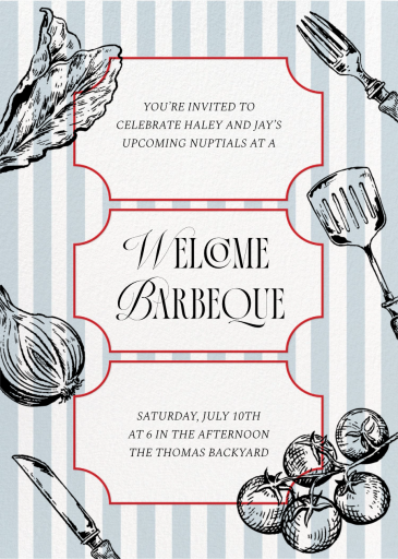 Barbecue Ingredients - Welcome Party Invitation by Paperless Post