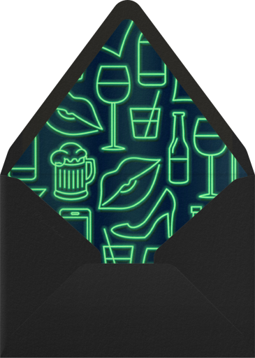 Party Vibes Green Neon Sign - Cheree Berry Paper & Design Envelope
