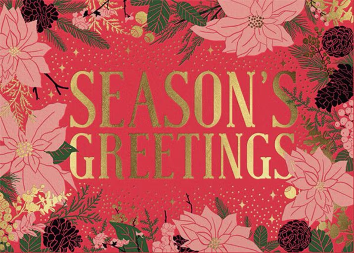 Pink Poinsettia - Business Holiday Card by Hello!Lucky