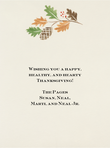 Giving Thanks - Greeting Card by Paperless Post - Back