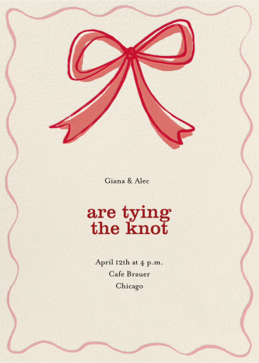 Scribbled Bow - Bridal Shower Invitation by Meri Meri