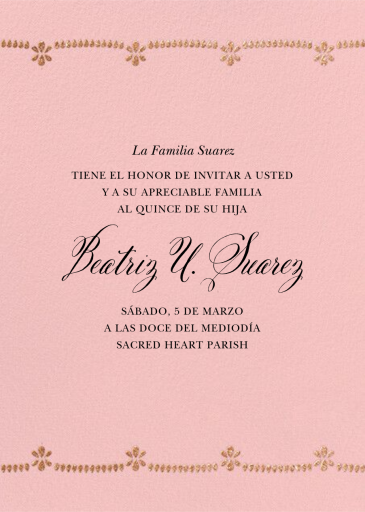 Ornate Occasion Photo - Quinceañera Invitation by Paperless Post - Back