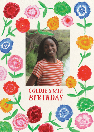 Photo Painted Floral Invitation
