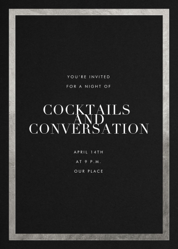 Simple Gold Border - Cocktail Party Invitation by Paperless Post