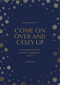 Gold Snowflake Border Invitation