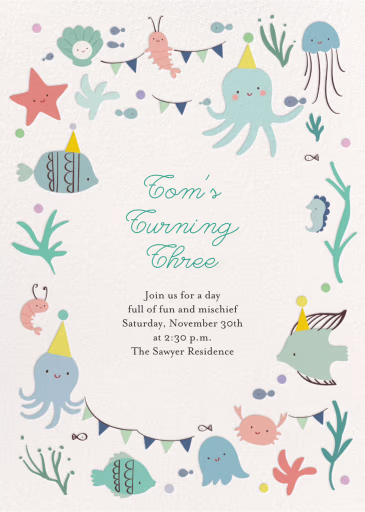 Sea Buddies - Birthday Invitation by Little Cube