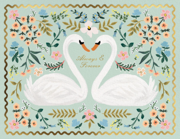 Always and Forever Swans - Love and Romance Card by Rifle Paper Co.