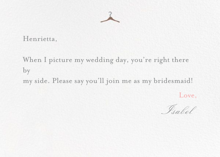 Be My Bridesmaid - Bridesmaid Card by Paperless Post - Back