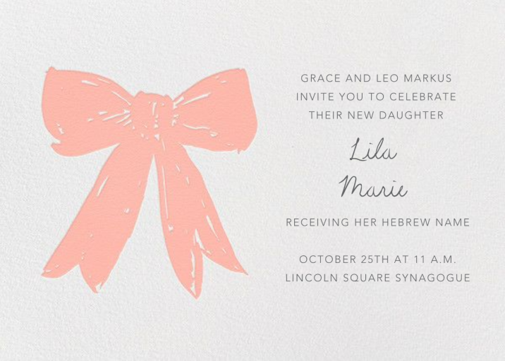 Big Bow - Linda and Harriett - Religious Invitation by Linda and Harriett