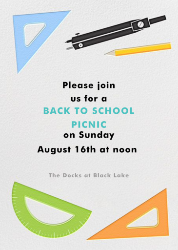 Geometry Tools - Back to School Invitation by Paperless Post