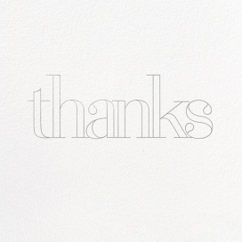 Outline 'Thanks' Serif Font Card